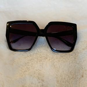 Big Black Square Modern Gradient Sunglasses New